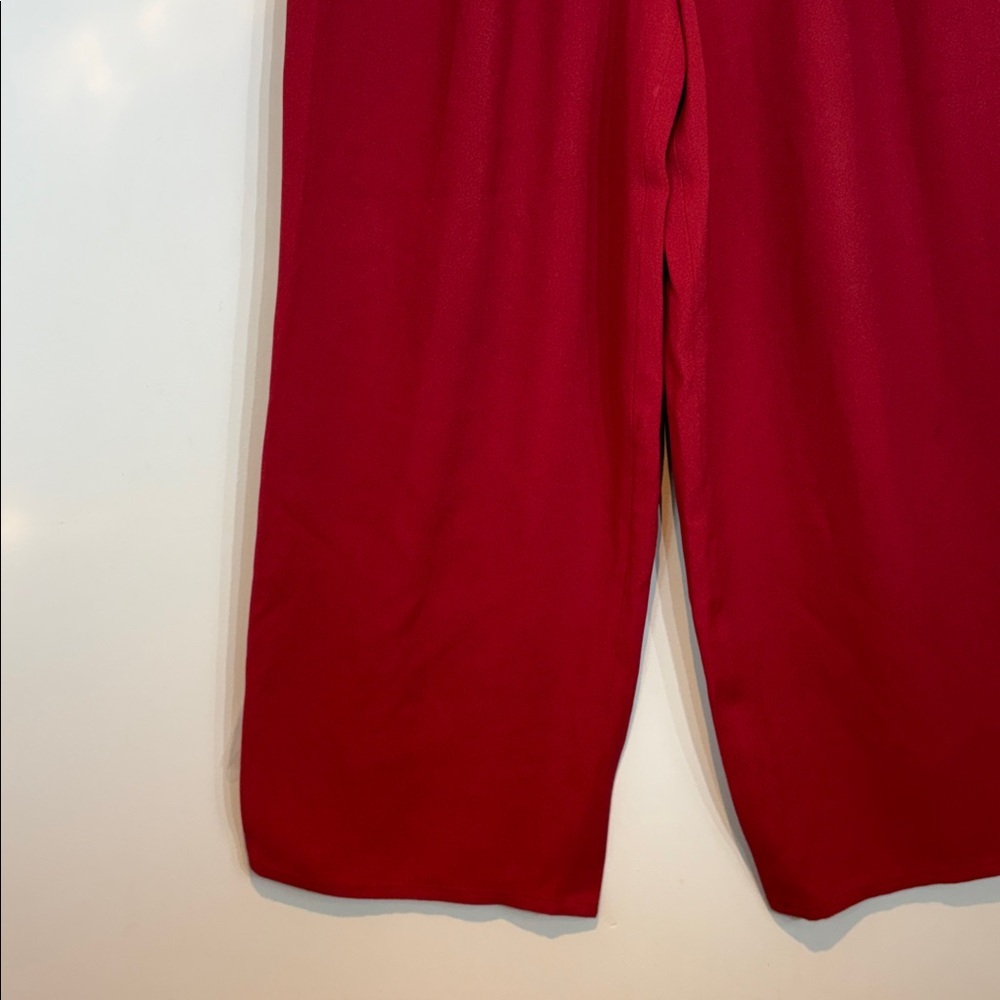 Sonia Rykiel Paris High Waist Wide Leg Trousers Red 42 small - Picture 3 of 10